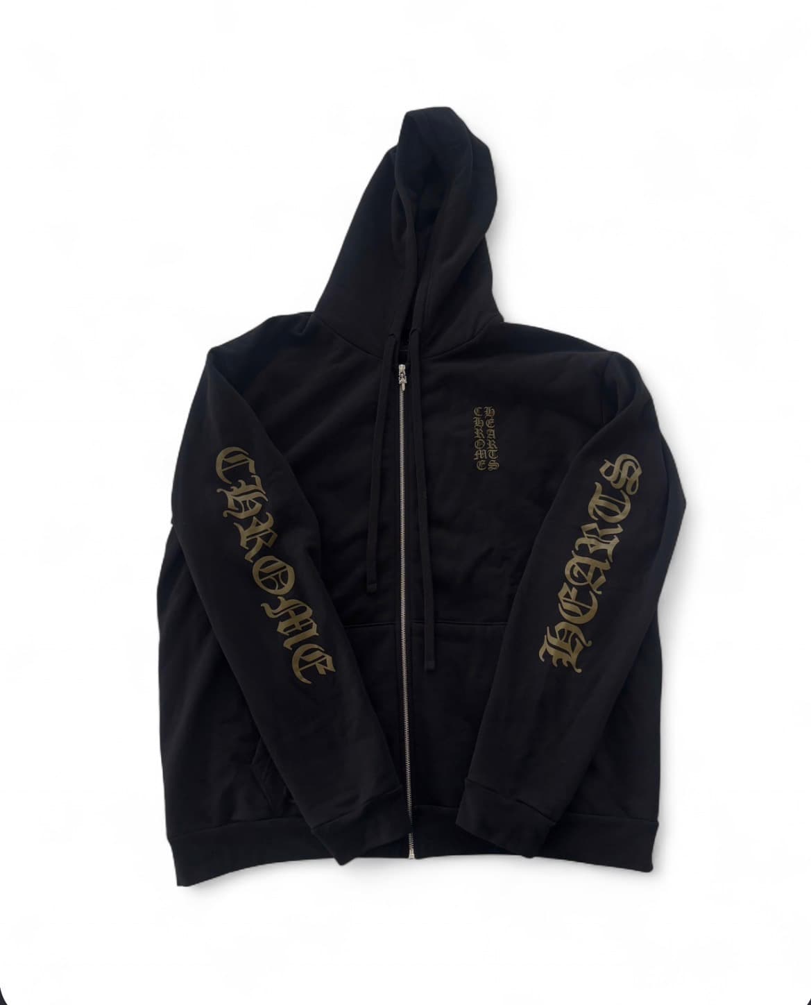 Olive Vertical Logo Zip Up Hoodie